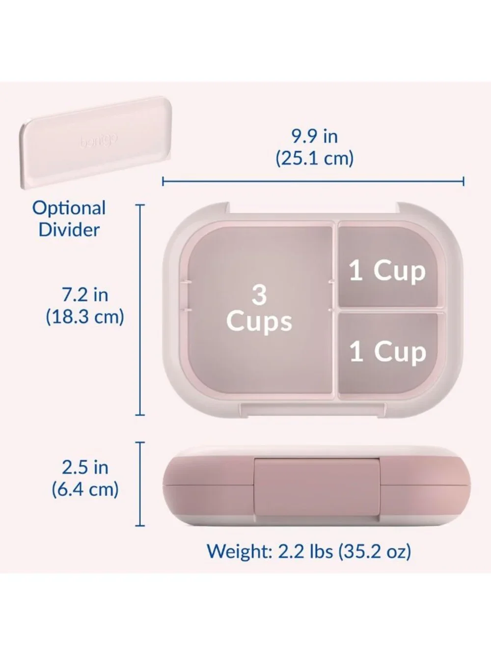 Leak-Proof XL Bento Lunch Box - 3 or 4 Compartment, Perfect for Meal Prep